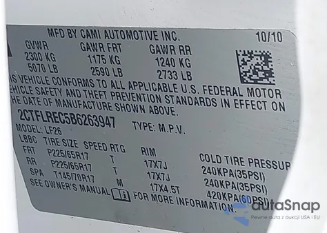 2011 GMC Terrain Sle из США, поврежденный, VIN 2CTFLREC5B6263947